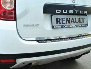 Накладка на нижнюю кромку крышки багажника Chrome  для Renault Duster (Дорестайлинг)
