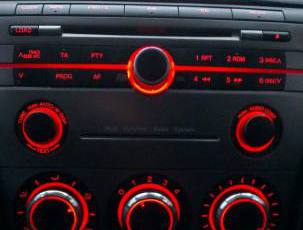  Ручки кондиционера (отопителя) Red light для Mazda 3BK